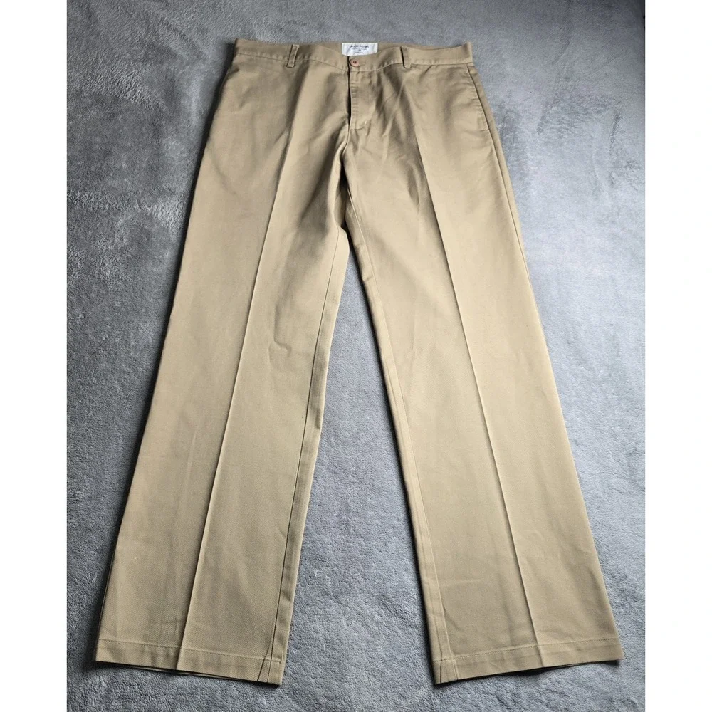 Noon Goons Pants Mens 36x34 (38) Khaki Tan Casual Club Trousers Creased USA Made